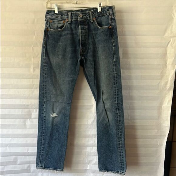 Levi's Other - Levi's 501 Distressed Button Fly Jeans Men's Size 33x30 Classic Fit Denim
